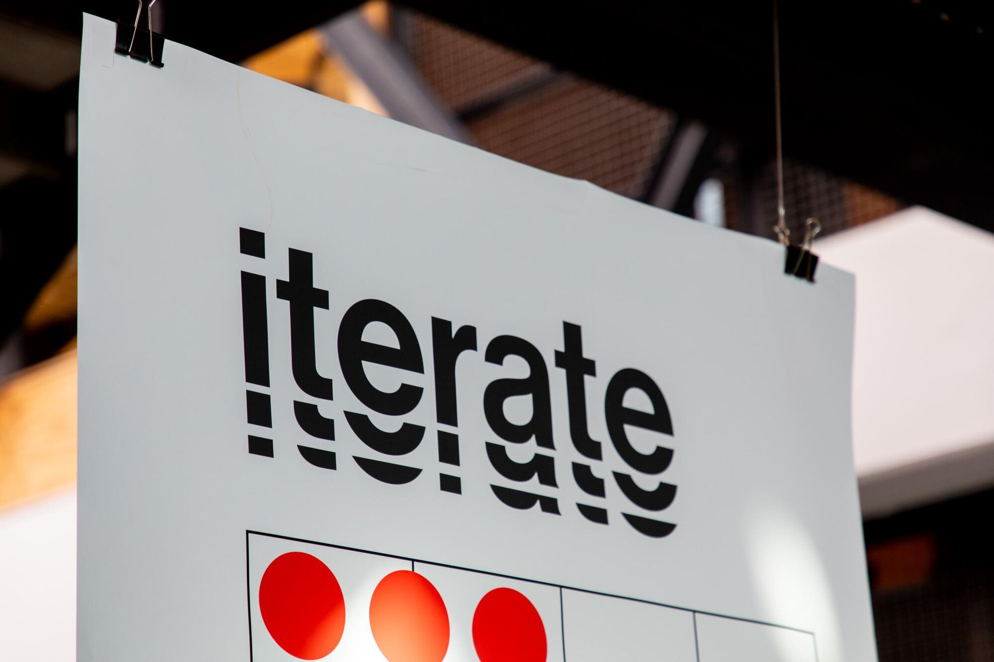 Iterate detail shot of main entry banner