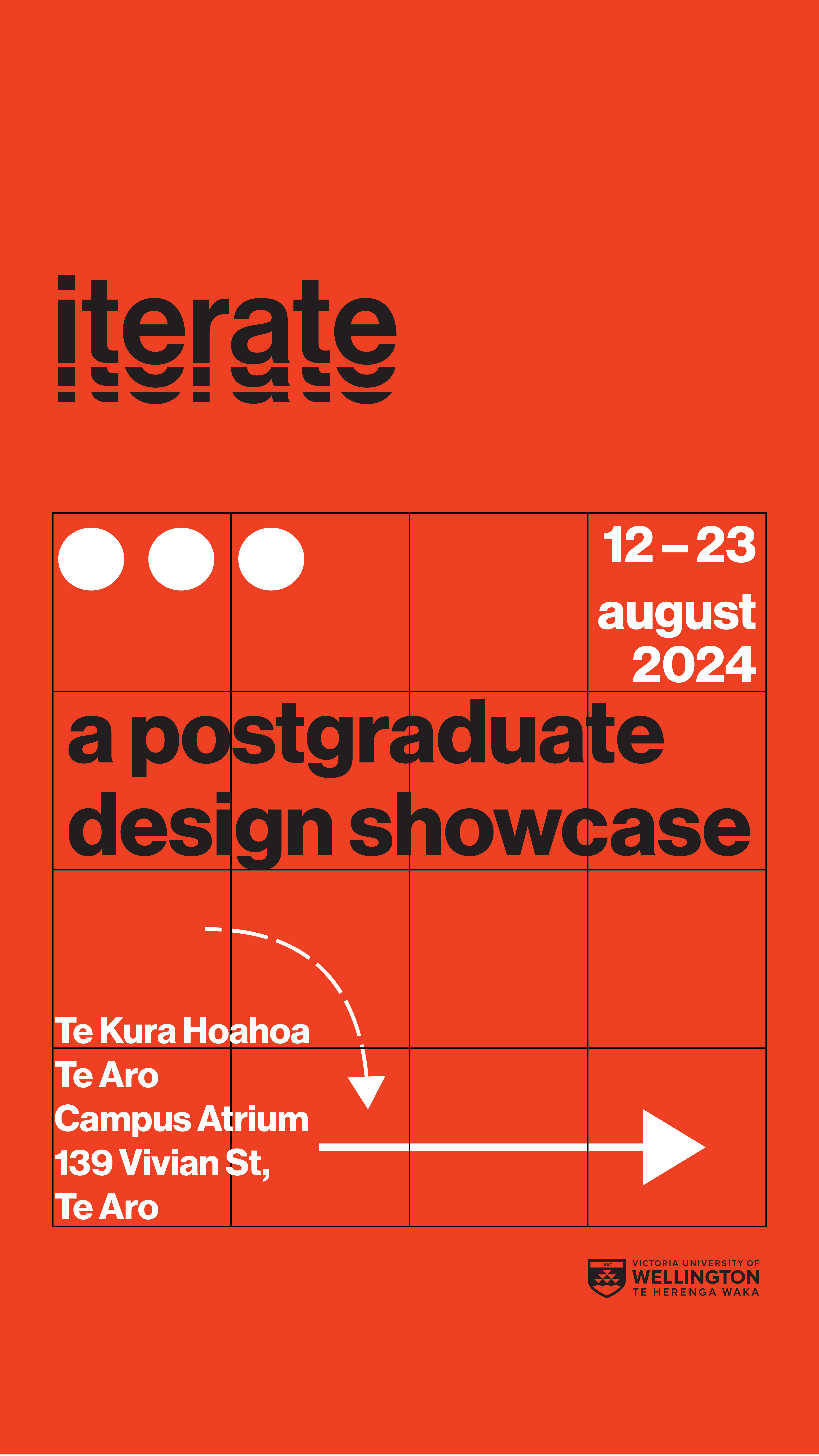 Iterate poster demonstrating the Neue Haas Grotesk type system on the grid