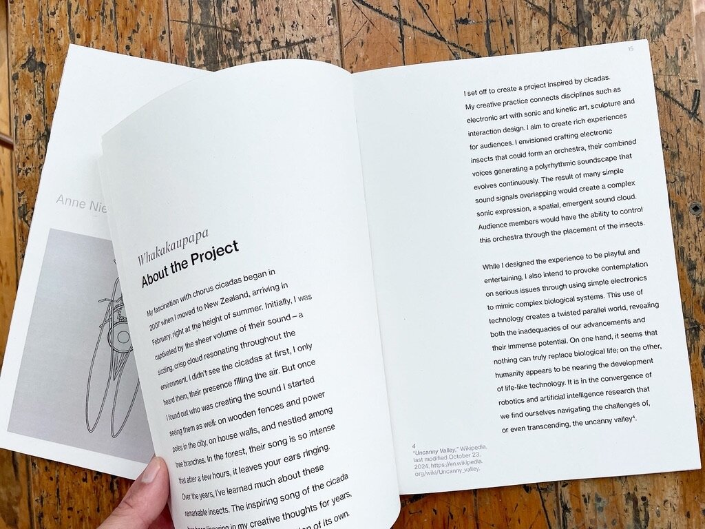 Detail spread from the printed catalogue showing modular grid and waveform rules